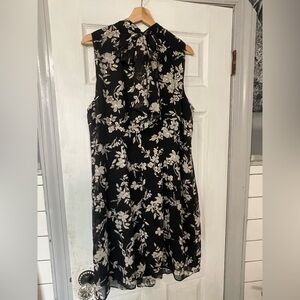 Lane Bryant Black and White Floral Midi Dress